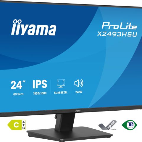 iiyama ProLite X2493HSU-B1 écran plat de PC 60,5 cm (23.8") 1920 x 1080 pixels Full HD Noir