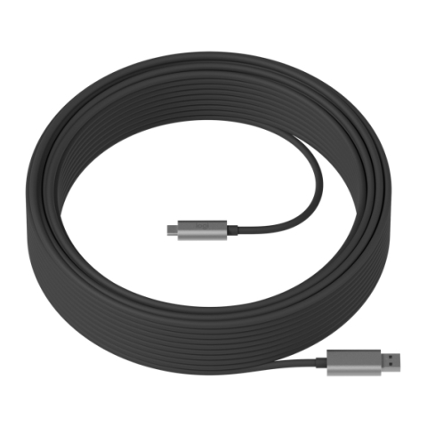 Logitech Strong câble USB 10 m 3.2 Gen 2 (3.1 Gen 2) USB A USB C Noir