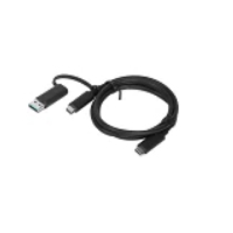 Lenovo 4X90U90618 câble USB 1 m 3.2 Gen 1 (3.1 Gen 1) USB A/USB C USB C Noir