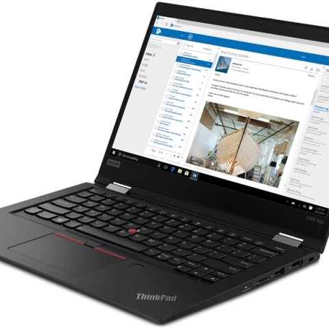 Lenovo ThinkPad Yoga X390 Hybride (2-en-1) 33,8 cm (13.3") 1920 x 1080 pixels Écran tactile Intel® Core™ i7 de 8e génération 16 Go DDR4-SDRAM 512 Go SSD Wi-Fi 5 (802.11ac) Windows 10 Pro Noir