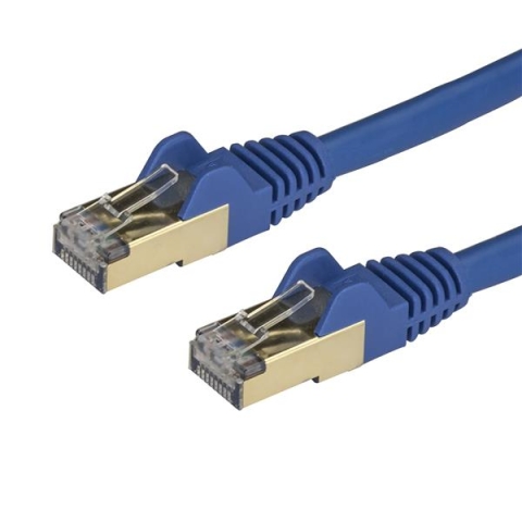 StarTech.com Cordon de raccordement CAT6a - 1,5 m - Sans crochet - Câble patch RJ45 - Bleu