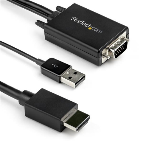 StarTech.com Câble adaptateur VGA vers HDMI - 2 m - 1080p - Audio USB - Alimenté par USB