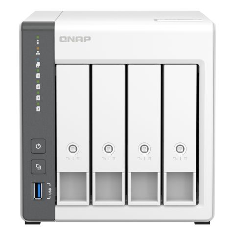 QNAP TS-433 NAS Tower Cortex-A55 4 Go 24 To HDD QNAP Turbo System Blanc