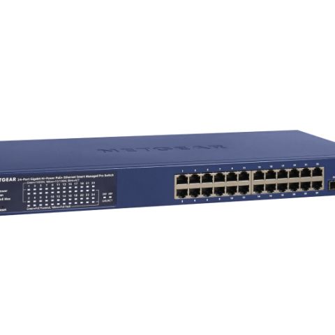 NETGEAR GS724TP-300EUS commutateur réseau Géré L2/L3/L4 Gigabit Ethernet (10/100/1000) Connexion Ethernet, supportant l'alimentation via ce port (PoE) Bleu