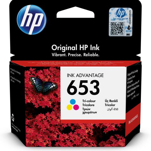 HP Cartouche d’encre Ink Advantage trois couleurs 653 authentique