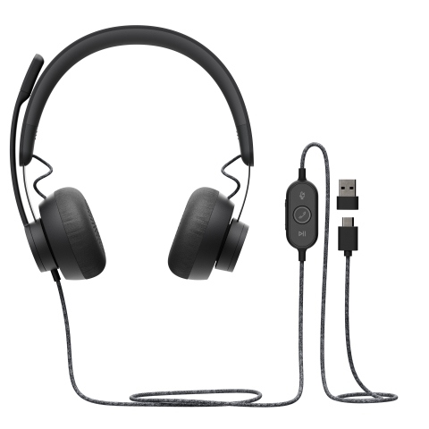 Logitech Zone Wired UC Casque Arceau USB Type-C Noir