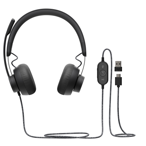 Logitech Zone Wired Teams Casque Arceau USB Type-C Noir