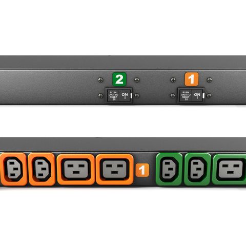 Vertiv GXPR086-103P44PS6-IP44 unité de distribution d'énergie 8 sortie(s) CA 1U Noir
