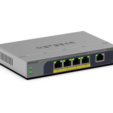 NETGEAR GS105EPP Non-géré Gigabit Ethernet (10/100/1000) Connexion Ethernet, supportant l'alimentation via ce port (PoE) Montage sur le bureau ou sur le mur Gris