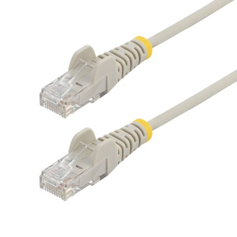 StarTech.com Câble Ethernet CAT6 Gris Fin de 7m, Sans Accroc, 100W PoE, UTP, LSZH, Fil de Cuivre Pur 28AWG, Cordon Patch Réseau RJ45 avec Serre-Câble, Contrôlé Fluke