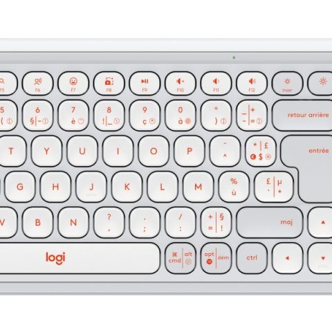 Logitech POP Icon Combo clavier Souris incluse Universel Bluetooth AZERTY Français Orange, Blanc