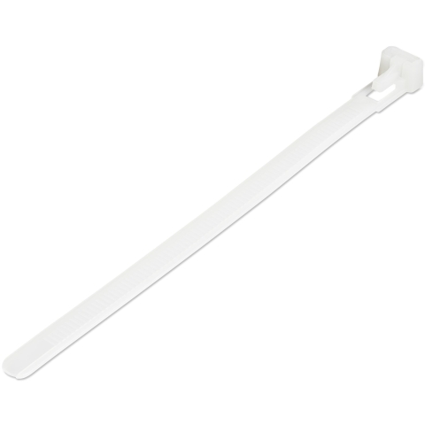 Colliers de Serrage Réutilisables 15 cm Blancs - Largeur 7 mm - Diam. faisceau 35 mm - Résistance traction 22 kg - Colson nylon détachable - Intérieur/extérieur - Homologués 94V-2/UL - 100 pcs