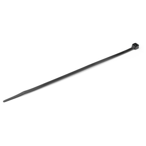 Colliers de Serrage 20 cm Noirs - Largeur 4 mm - Diam. faisceau 55 mm - Résistance traction 22 kg - Fermeture glissière autobloquante nylon avec pointe incurvée - 94V-2/UL -1000 pcs