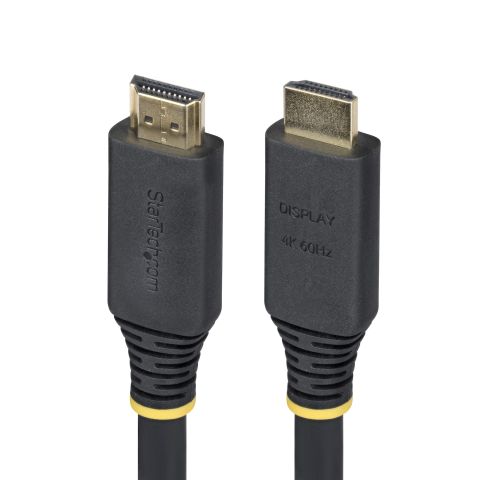 StarTech.com Câble HDMI Haut Débit Actif de 15m, 4K 60Hz/1440p 144Hz, HDR10/HDCP 2.2/ARC, 18Gbps, Cordon HDMI, UHD HDMI 2.0 pour TV/Moniteur/Écran, Gaine TPE