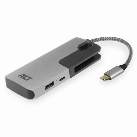 hub & concentrateur USB 3.2 Gen 1 (3.1 Gen 1) Type-C 5000 Mbit/s Noir, Gris