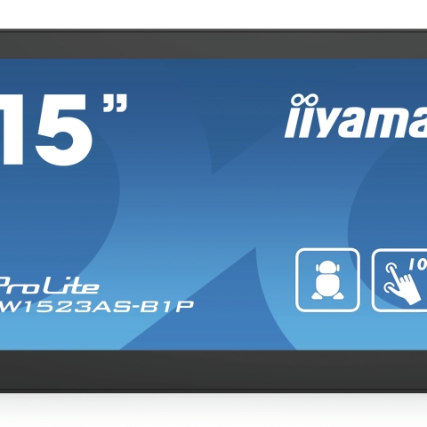 iiyama ProLite TW1523AS-B1P moniteur à écran tactile 39,6 cm (15.6") 1920 x 1080 pixels Plusieurs pressions Multi-utilisateur Noir