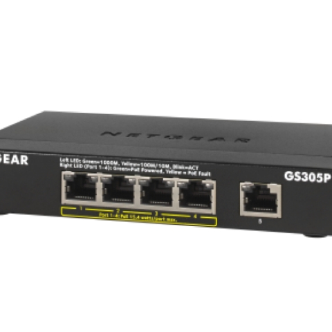 GS305Pv2 Non-géré Gigabit Ethernet (10/100/1000) Connexion Ethernet, supportant l'alimentation via ce port (PoE) Noir