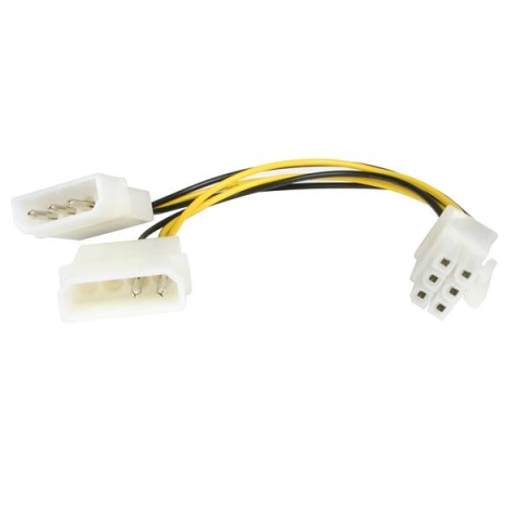 StarTech.com Câble adaptateur d'alimentation LP4 Molex vers carte graphique PCI Express 6 broches de 15 cm
