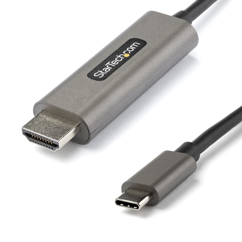 StarTech.com Câble USB C vers HDMI 4K 60Hz HDR10 1m - Câble Adaptateur Vidéo Ultra HD USB Type-C vers HDMI 4K 2.0b - Convertisseur Graphique USB-C vers HDMI HDR - DP 1.4 Alt Mode HBR3