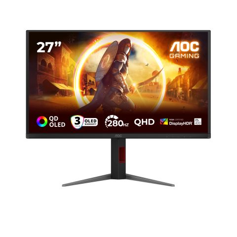 AOC G4 Q27G4ZD écran plat de PC 68,6 cm (27") 2560 x 1440 pixels Quad HD QD-OLED Noir, Rouge