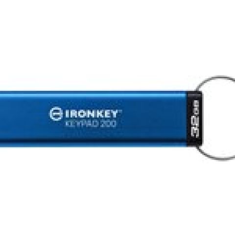 Kingston Technology IronKey Keypad 200 lecteur USB flash 32 Go USB Type-A 3.2 Gen 1 (3.1 Gen 1) Bleu