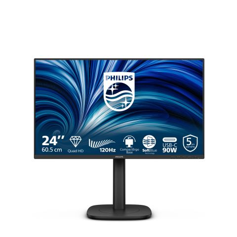 Philips 24B2U3601 écran plat de PC 60,5 cm (23.8") 2560 x 1440 pixels Quad HD LCD Noir