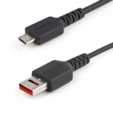 StarTech.com Câble Chargeur Sécurisé 1m - Data Blocker - Câble USB-A vers Micro USB - Protection No-Data Charge/Alim. Uniquement pour SmartPhone/Tablette – Câble Blocage Transfert Données USB