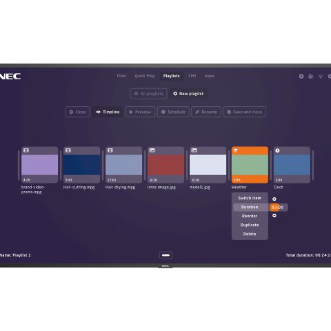 NEC MultiSync M651-MPi4 165,1 cm (65") LCD 500 cd/m² 4K Ultra HD Noir Intégré dans le processeur 24/7