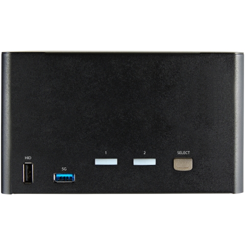 Switch KVM 2 Ports Quadruple Écran DisplayPort - 4K 60Hz UHD HDR - Concentrateur KVM 4K DP 1.2 avec 2 Ports USB 3.0 (5Gbps) & 4 Ports USB 2.0 HID, Audio - Commutation Raccourci Clavier - TAA