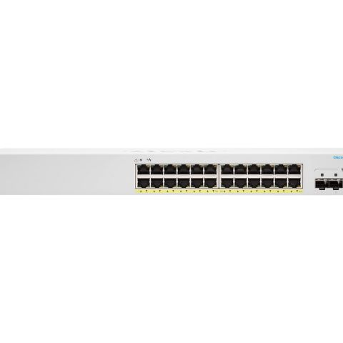 Cisco CBS220-24FP-4X Géré L2 Gigabit Ethernet (10/100/1000) Connexion Ethernet, supportant l'alimentation via ce port (PoE) Blanc