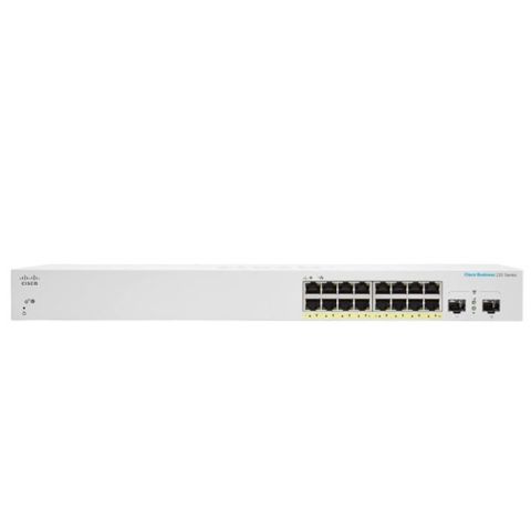 Cisco CBS220-16P-2G Géré L2 Gigabit Ethernet (10/100/1000) Connexion Ethernet, supportant l'alimentation via ce port (PoE) Blanc