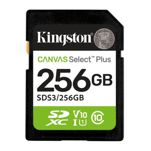 Kingston Technology 256 Go SDXC Canvas Select Plus Gen3 150 Mo/s C10 UHS-I U1 V10