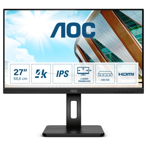 écran plat de PC 68,6 cm (27") 3840 x 2160 pixels 4K Ultra HD LED Noir