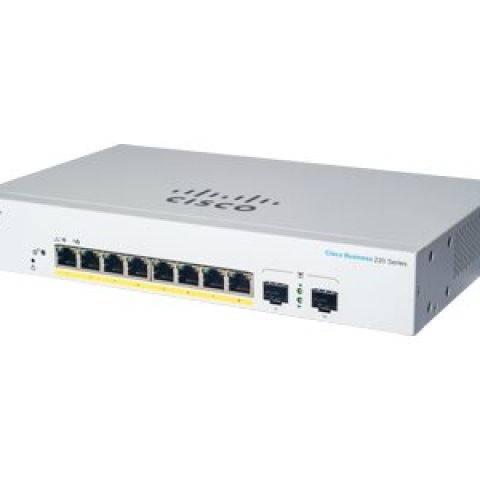 Cisco Business 220 Series Smart Switches Géré L2 Gigabit Ethernet (10/100/1000) Connexion Ethernet, supportant l'alimentation via ce port (PoE) Blanc