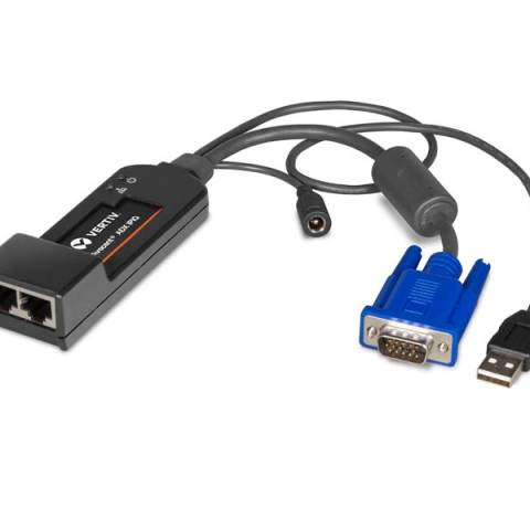 Vertiv Avocent ADX-IPIQ-400 câble vidéo et adaptateur 2 x RJ-45 DVI-I + 3.5mm + USB Type-B Noir