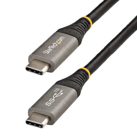 StarTech.com Câble USB C 10Gbps 1m - Certifié USB-IF - Câble USB 3.1/3.2 Gen 1 Type-C - Alimentation 100W (5A) Power Delivery, DP Alt Mode - Cordon USB C vers C - Charge/Synchronisation