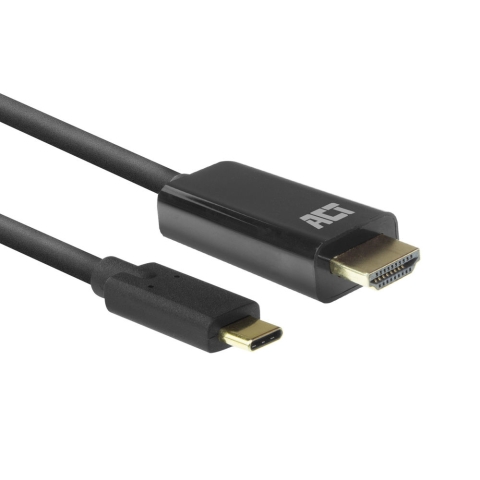 ACT AC7315 câble vidéo et adaptateur 2 m USB Type-C HDMI Type A (Standard) Noir