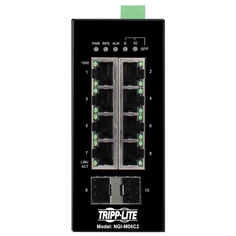 Tripp Lite NGI-M08C2 commutateur réseau Géré Gigabit Ethernet (10/100/1000) Noir