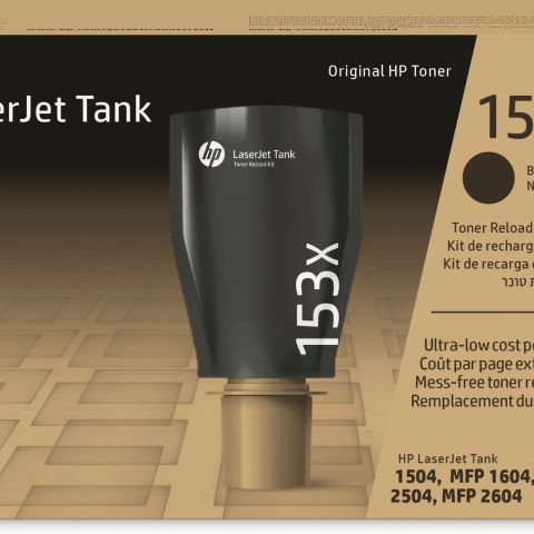 HP Kit de recharge de toner 153X authentique LaserJet Tank, noir