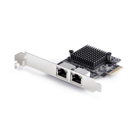 StarTech.com Carte Réseau PCIe Gigabit 5G à 2 Ports, Carte LAN PCI Express 5G/2,5G/1G/100M/10M, Realtek RTL8126, Windows et Linux, Conforme TAA