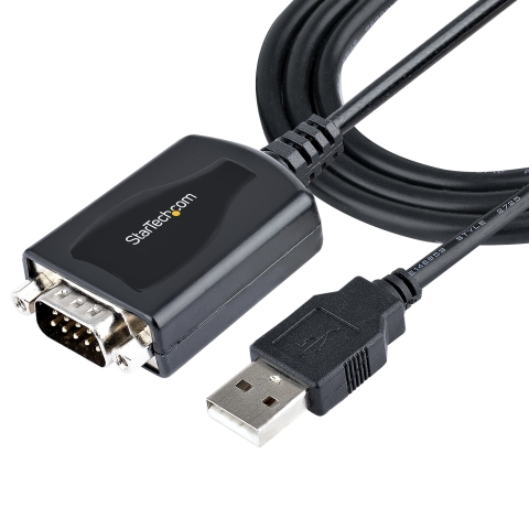 StarTech.com Câble USB vers RS232 de 1m - Câble Convertisseur USB vers RS232 DB9 Mâle avec Rétention du Port COM - Prolific IC - Adaptateur USB vers Série pour PLC/Imprimante/Scanner, Windows/Mac