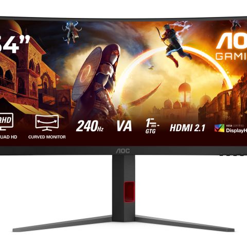 AOC G4 CU34G4Z écran plat de PC 86,4 cm (34") 3440 x 1440 pixels Wide Quad HD LED Noir, Rouge