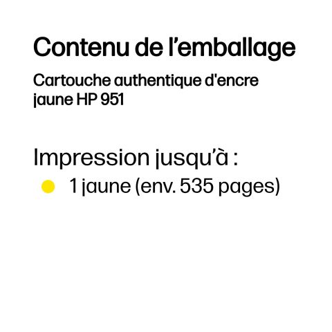 HP Cartouche authentique d'encre jaune 951