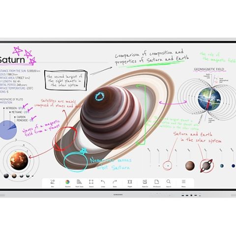 Samsung WM85B tableau blanc interactif et accessoire 2,16 m (85") 3840 x 2160 pixels Écran tactile Gris clair HDMI