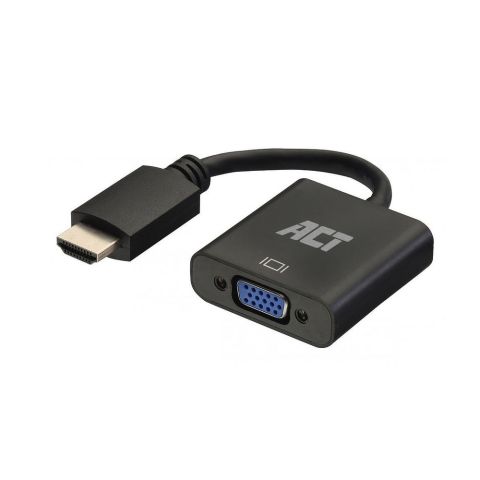 ACT AC7535 câble vidéo et adaptateur 0,23 m HDMI Type A (Standard) VGA (D-Sub) Noir