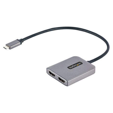 StarTech.com Hub USB C vers HDMI Double - Dual HDMI 4K 60Hz - Adaptateur USB Type-C vers Double HDMI - Convertisseur USB-C HDMI pour Ordinateur Portable avec Câble de 30cm - Hub de Transport Multi-Flux DP 1.4