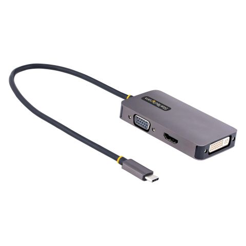 StarTech.com Adaptateur USB C vers HDMI VGA - Dock USB C Multiport Digital/AV - Adaptateur USB Type C Jusqu'à 4K60Hz - Station d'Accueil USB C, Compatible Thunderbolt 3/4 - Adaptateur de Voyage