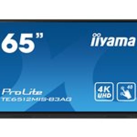 iiyama TE6512MIS-B3AG affichage de messages En forme de kiosk 165,1 cm (65") LCD Wifi 400 cd/m² 4K Ultra HD Noir Écran tactile Intégré dans le processeur Android 11 24/7