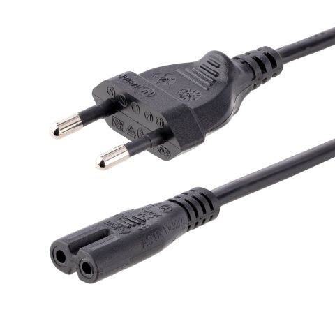 StarTech.com Câble d'Alimentation pour Ordinateur Portable de 2m - Prise EU vers Connecteur C7, 2,5A 250WG, 18AWG - Câble d'Alimentation pour Imprimante - Cordon Alimentation PC Portable