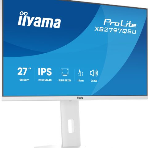 iiyama ProLite XB2797QSU-W1 écran plat de PC 68,6 cm (27") 2560 x 1440 pixels Quad HD Blanc
